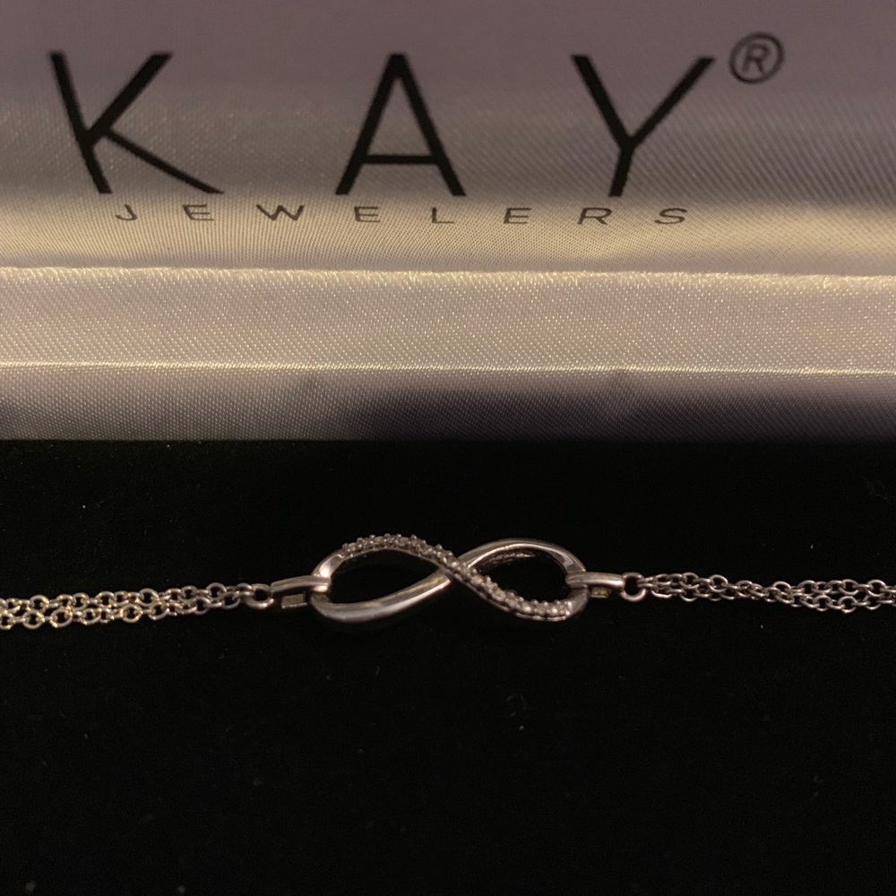 Diamond Infinity Bracelet Sterling Silver